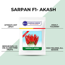 Load image into Gallery viewer, Sarpan Akash (F1 Hybrid) Chilli Seeds / Mirch Beej
